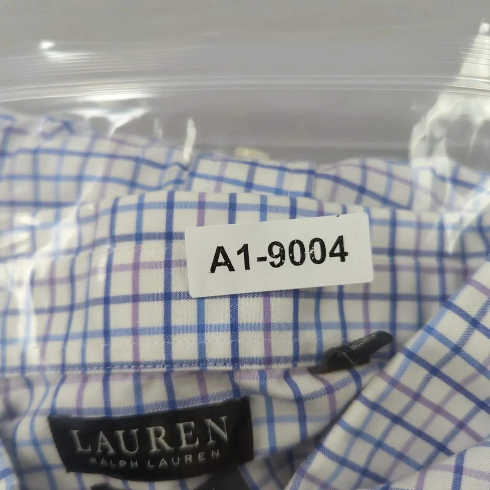 Lauren Ralph Lauren Shirt Mens 4XL Blue Plaid 20 34/35 Black Label Casual Preppy